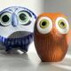 Vintage Handmade Ceramic Owls