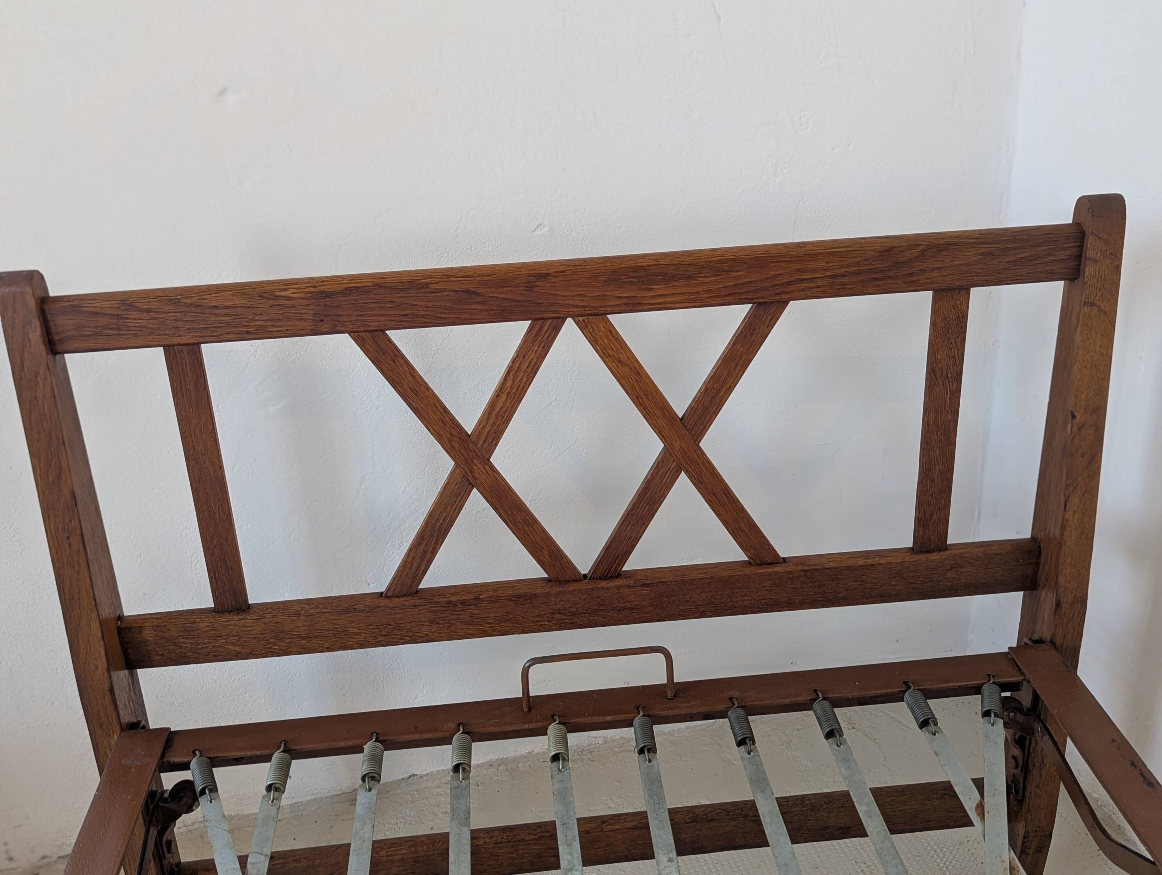 Bed, daybed, style reconstruction, in oak, 1950s.