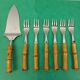 Set of 7 cutlery with bamboo sleeve dessert