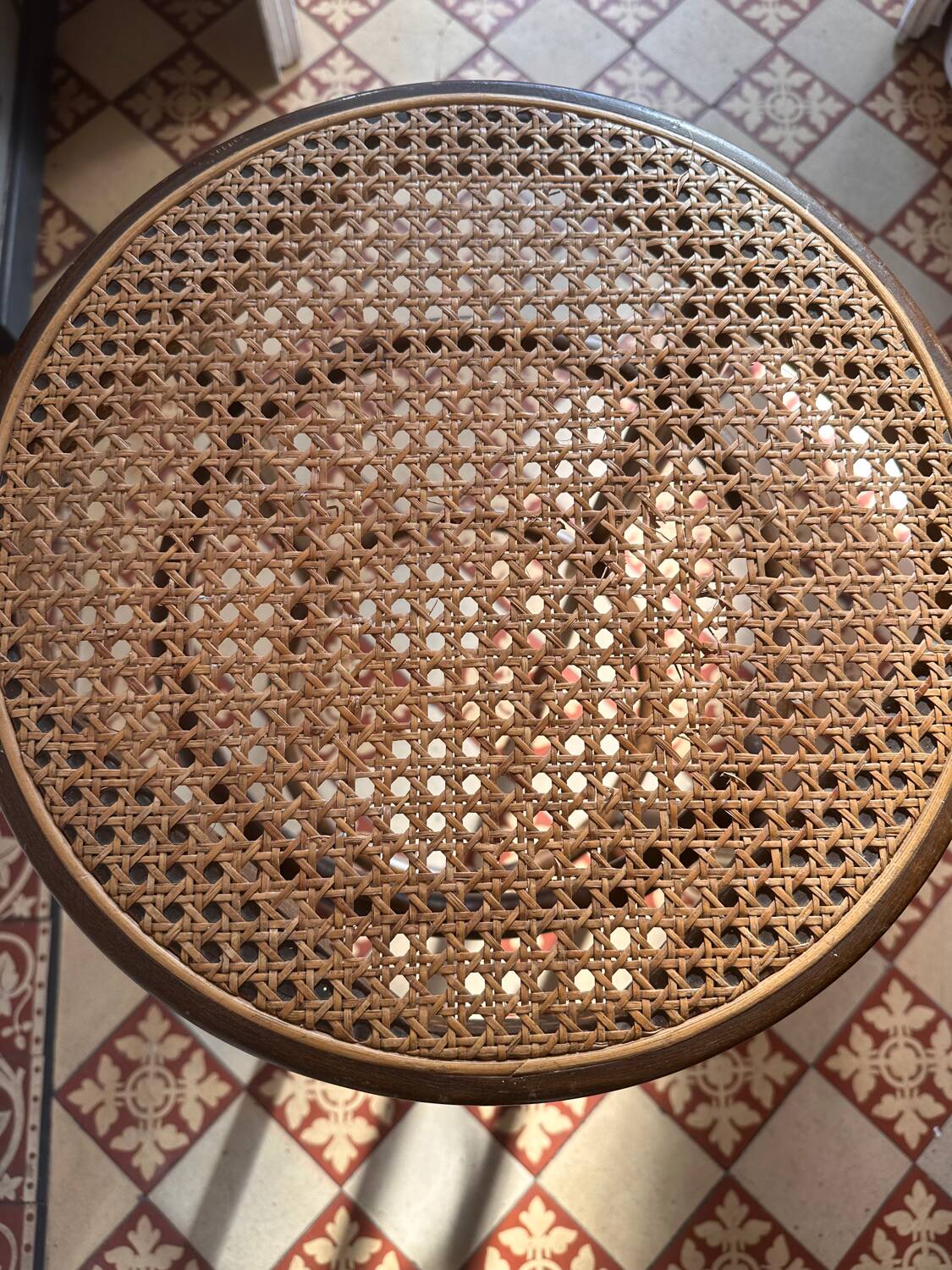 Wooden and cane bistro bar stools