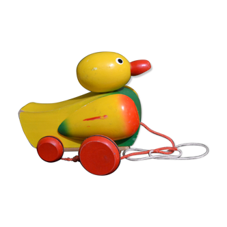 Canard en bois à tirer