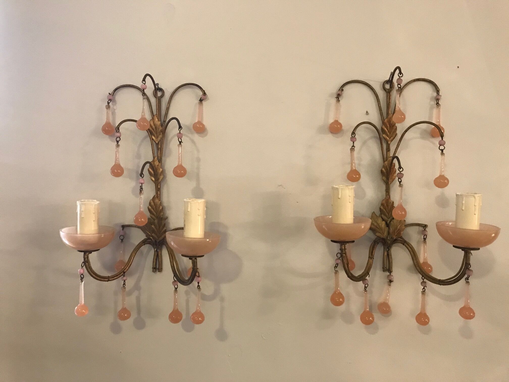 Wall light pair Murano 1950