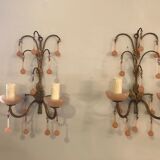 Wall light pair Murano 1950