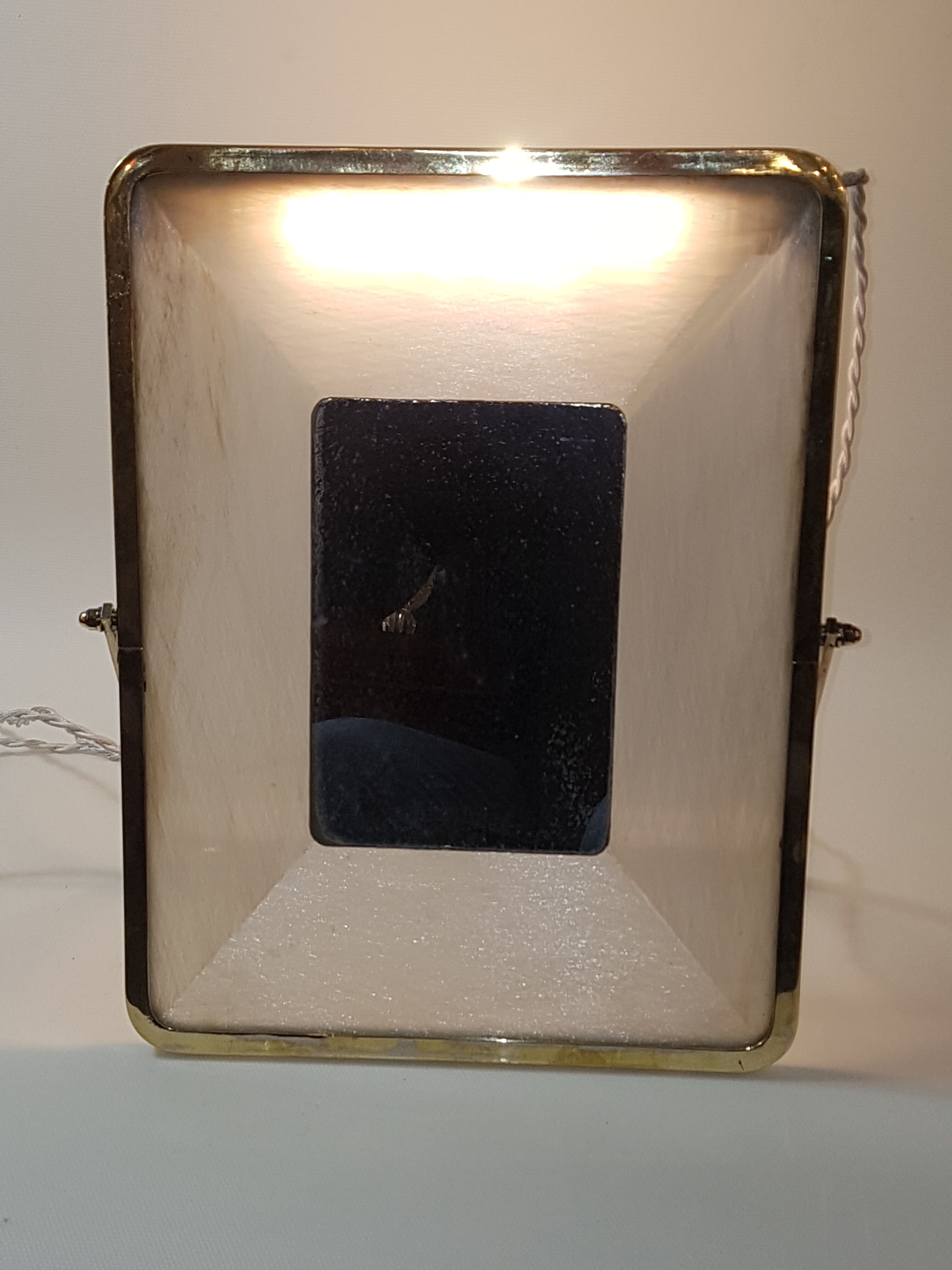 Bright mirror, frame gold and chrome, brass 30 years - 30x36cm