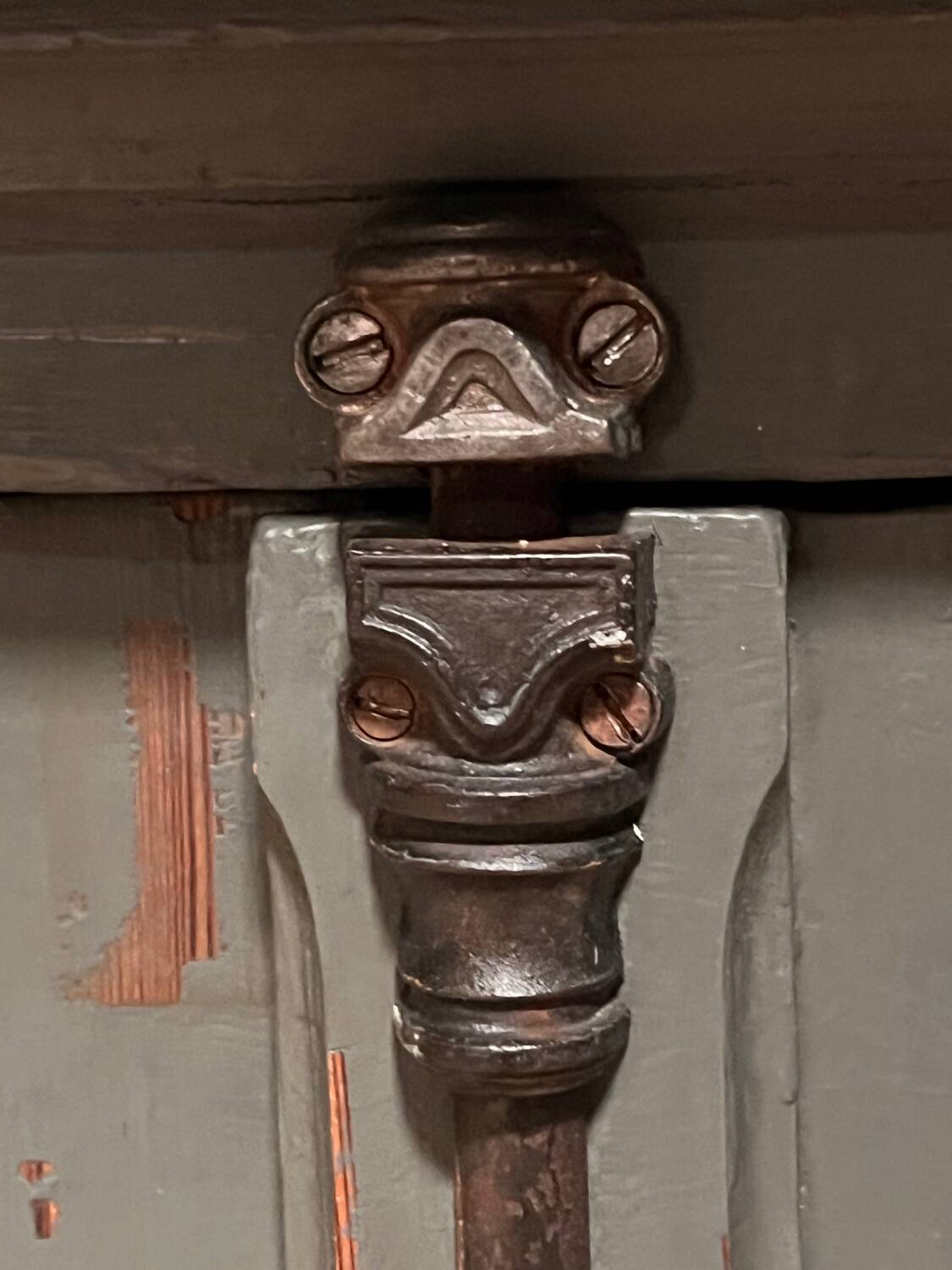 Antique painted wooden counter