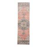 3x10 Rug For Hallway Pale Red Oriental Vintage Runner Rug 91x315Cm