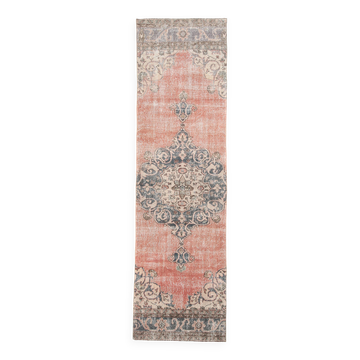 Tapis 3x10 pour couloir, rouge pâle, Oriental, Vintage, 91x315Cm