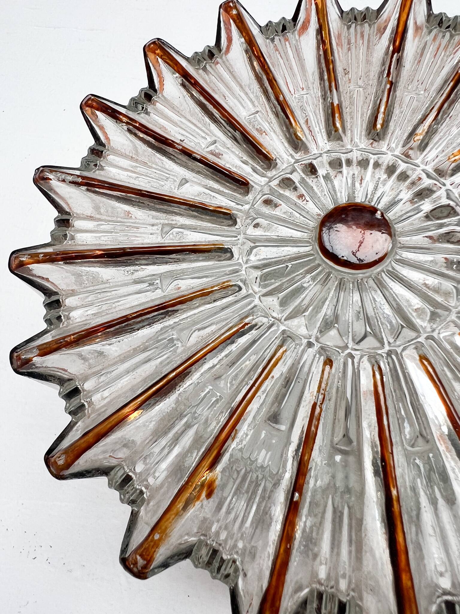 Herda glass wall lamp or ceiling lamp, 1970s