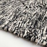 Moroccan Berber Kilim carpet Zanafi ecru and black with diamonds 245x142cm