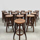 Brutalist design wooden vintage barstools 19 x