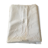 Old embroidered monogram DF flowers and days 220x230