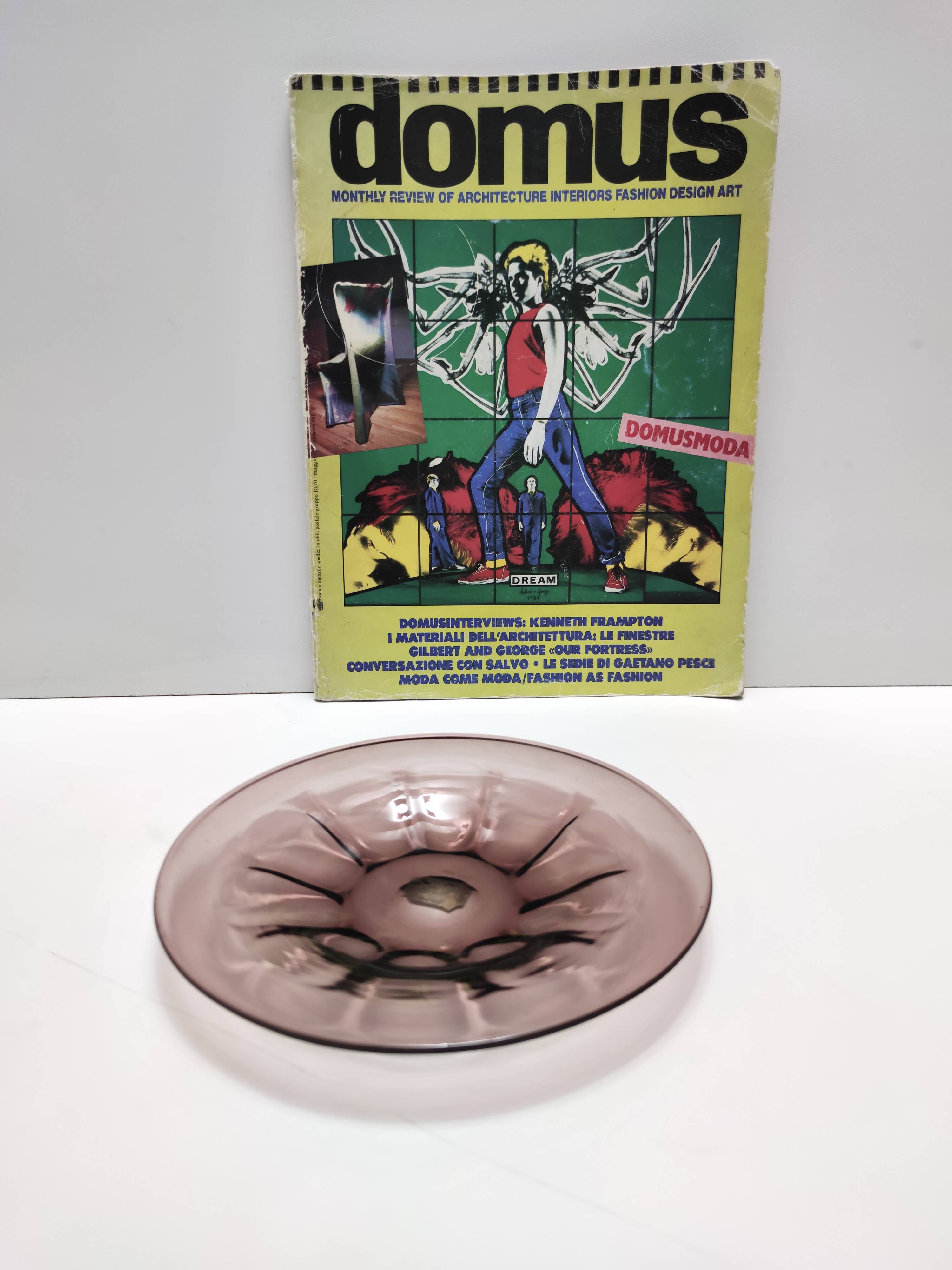 Vintage Amethyst Murano Glass Vide-Poche Ascribable to Vittorio Zecchin, Italy