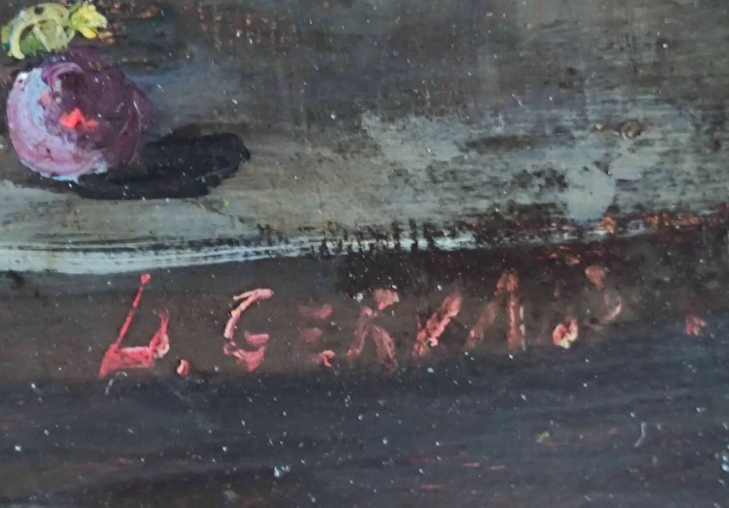 Old Still Life Oil Painting/Golden Frame/19th Century/L.Gervais