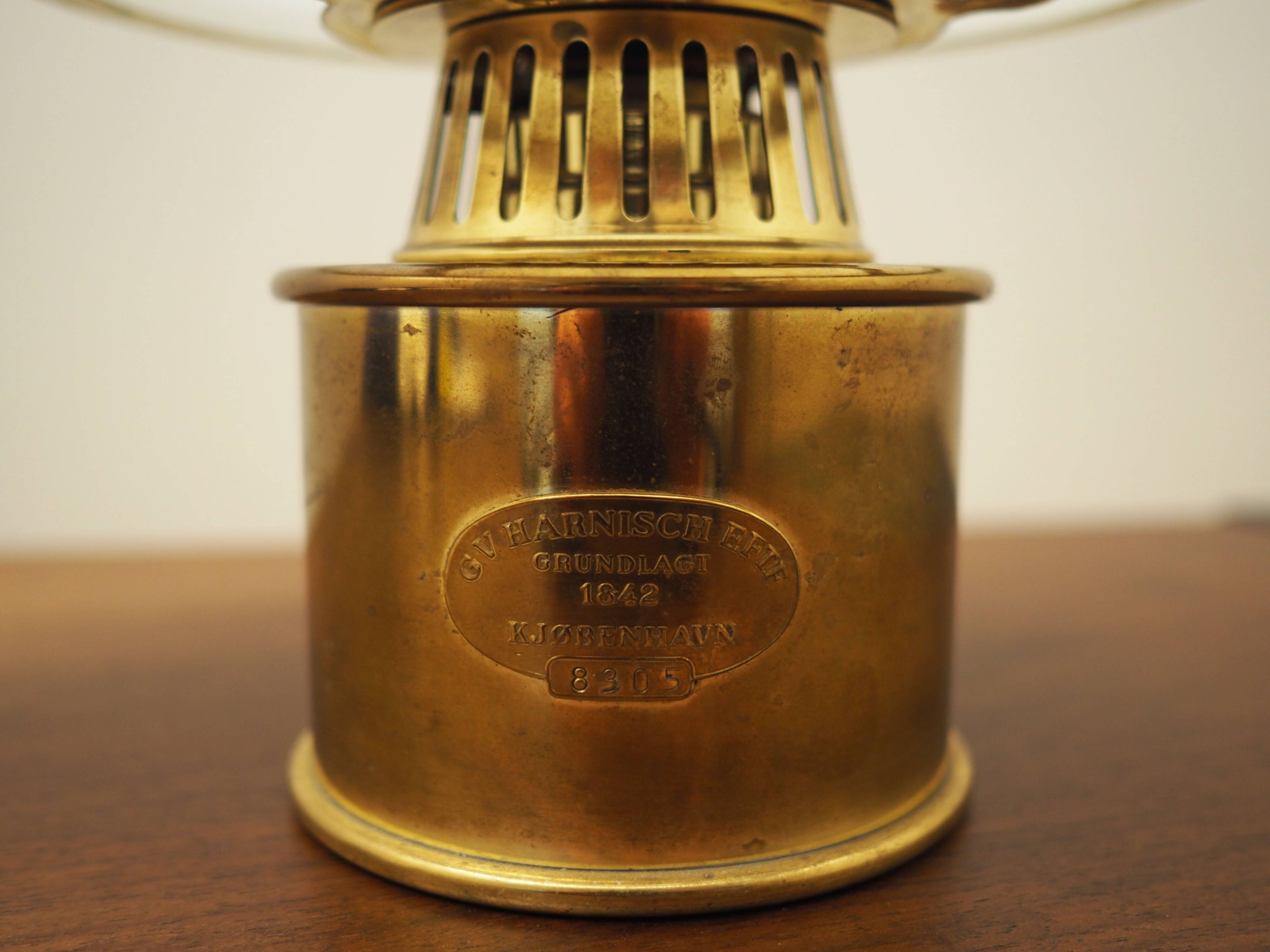 Oil lamp, Danish design, 1950s, manufacture: GV Harnisch