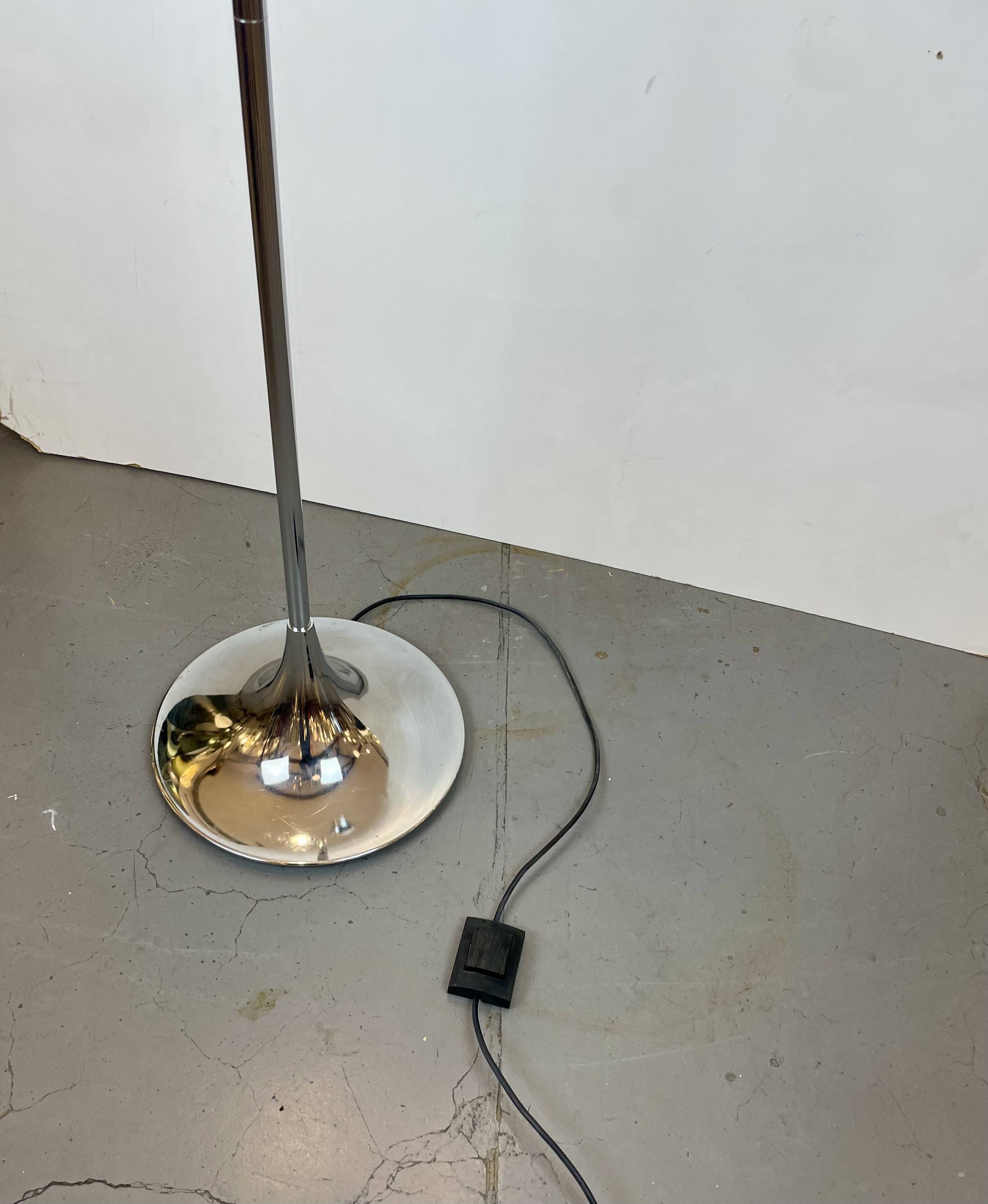 Space-Age Chrome Floor Lamp, Italy, 1970s