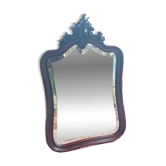 Large walnut mirror, shell sculpture, bevelled glass.