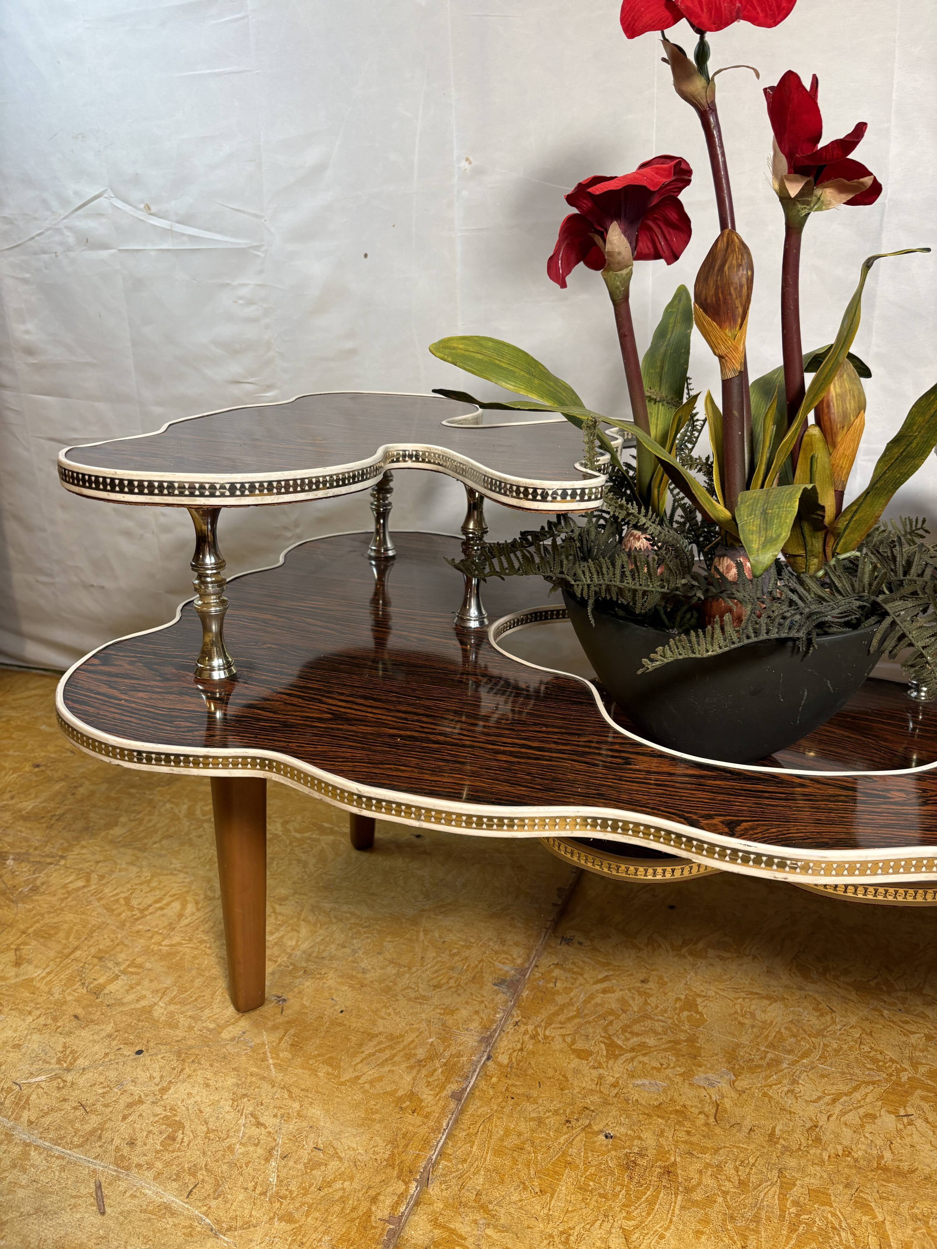 Mid-Century Retro Vintage Tiered Coffee Table / Plant Stand 1960  Formica