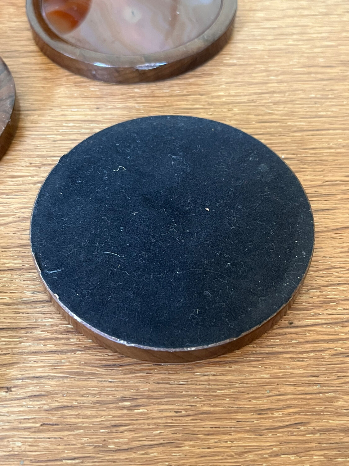 Wood and agate coasters