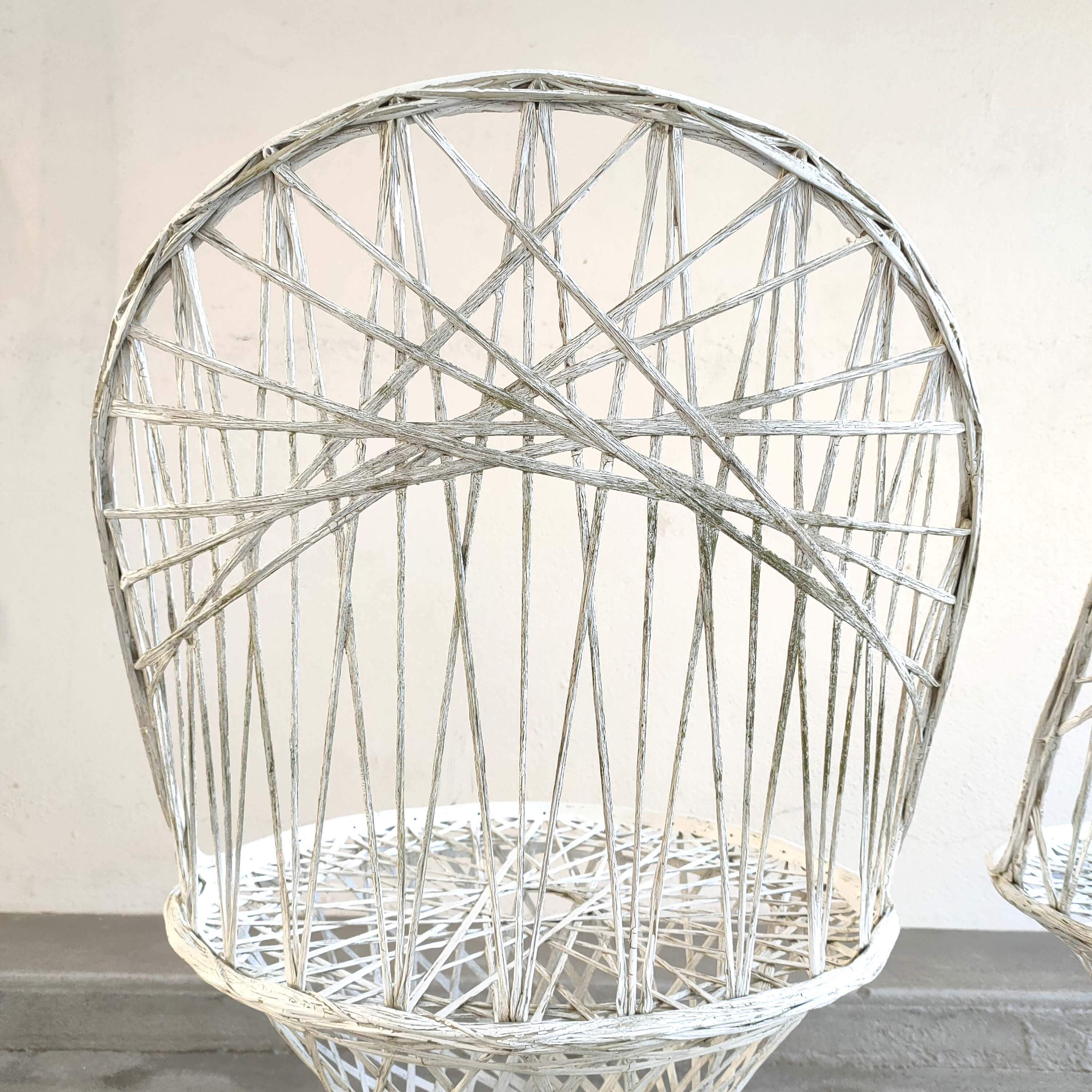Quatre chaises peacock fibre de verre