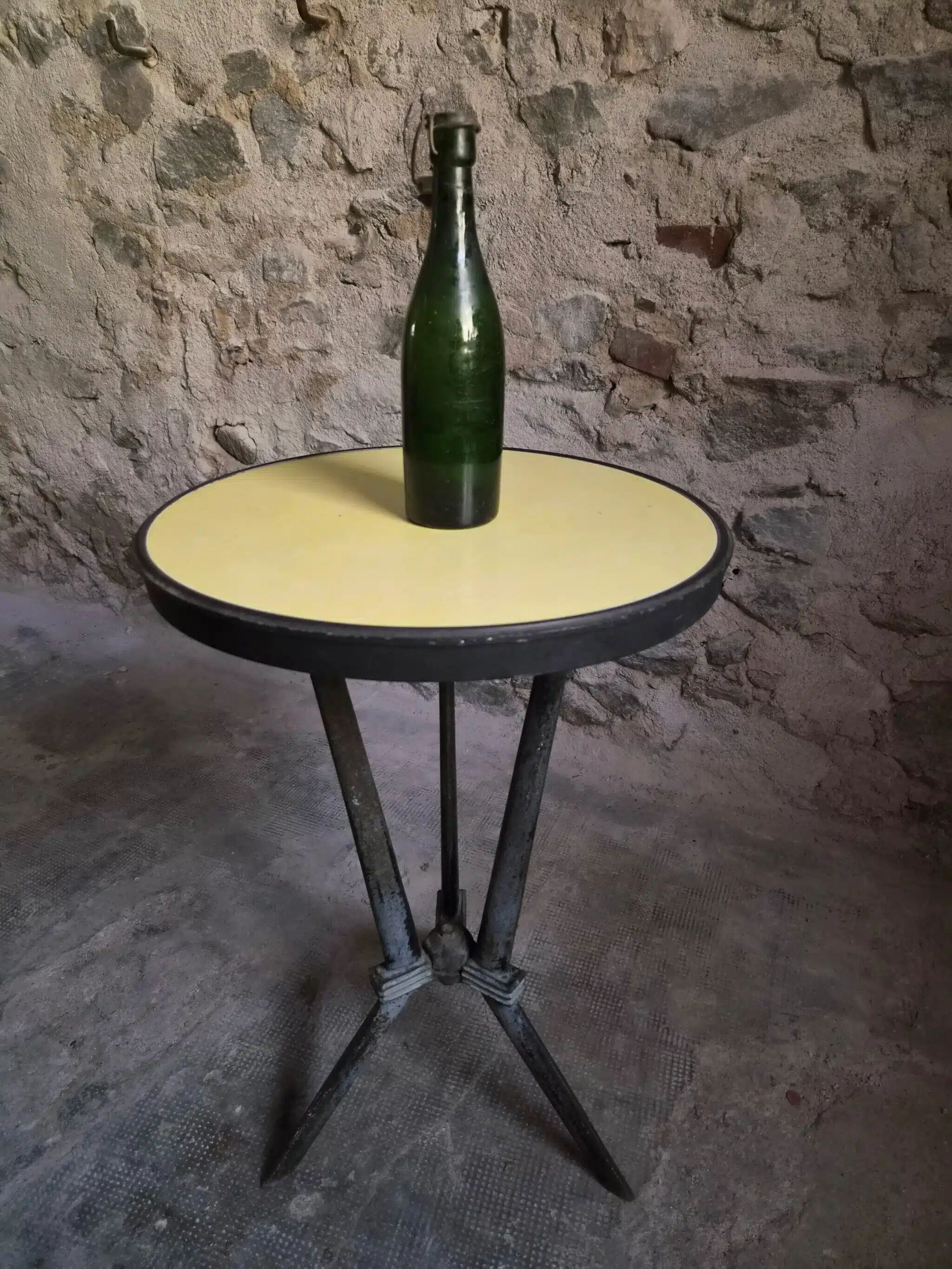 French Art Deco bistro table REX with a bakelite top, circa 1930.