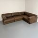 Modular corner sofa DS-76 in brown leather, designed by De Sede, 1980s.