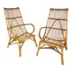 Pair vintage rattan armchairs