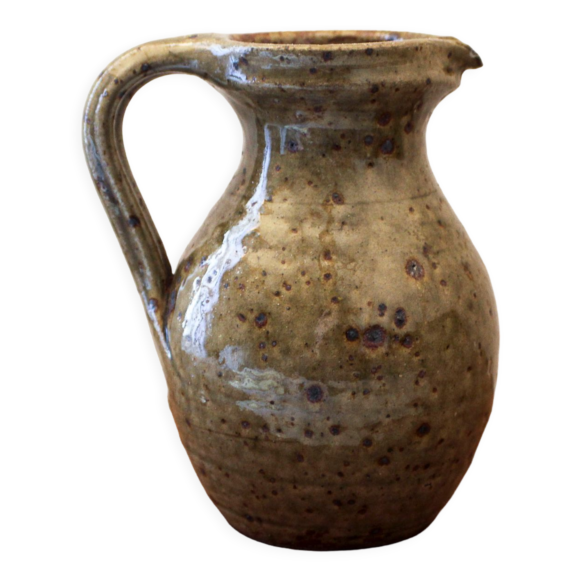 Pyrite stoneware pitcher Guy Baudat 70s