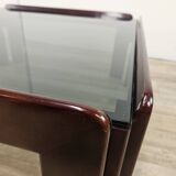 Vintage coffee table by Afra and Tobia Scarpa for Cassina with smoked glass