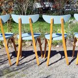 Set of 4 Luterma banana model bistro chairs from the 1960s.