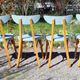 Set of 4 Luterma banana model bistro chairs from the 1960s.