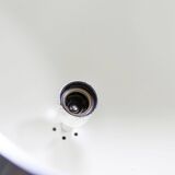 Pair of functional 70's aluminum ball pendants