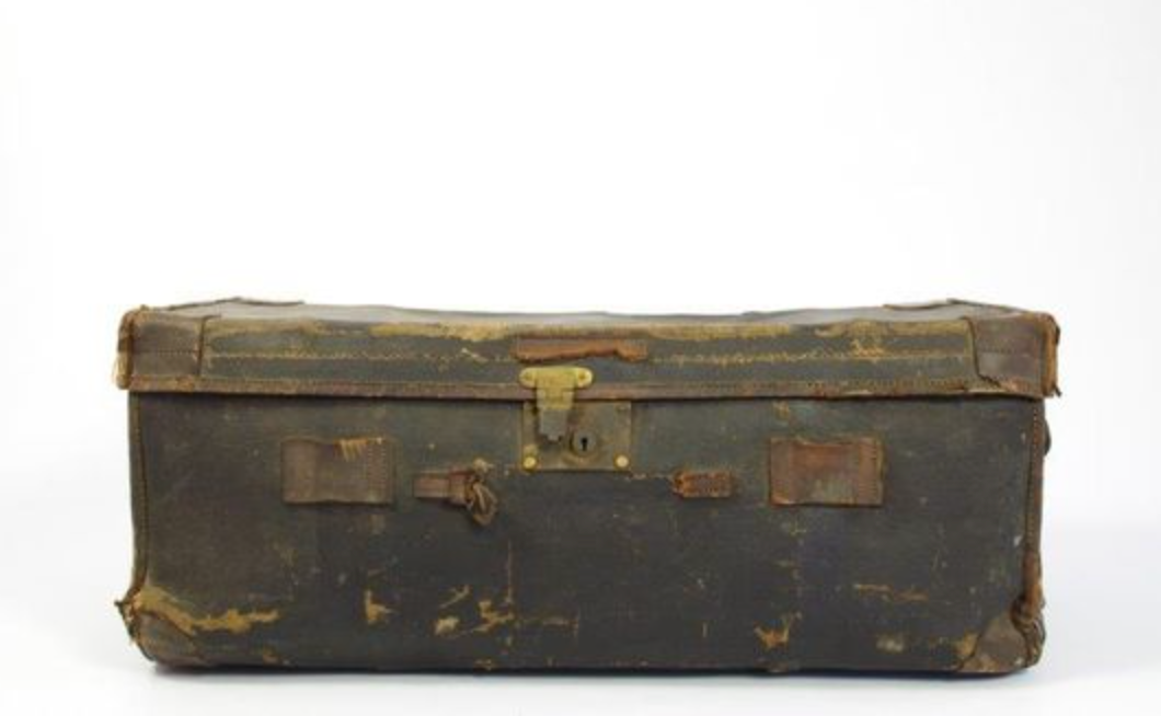 Vintage antique leather suitcase