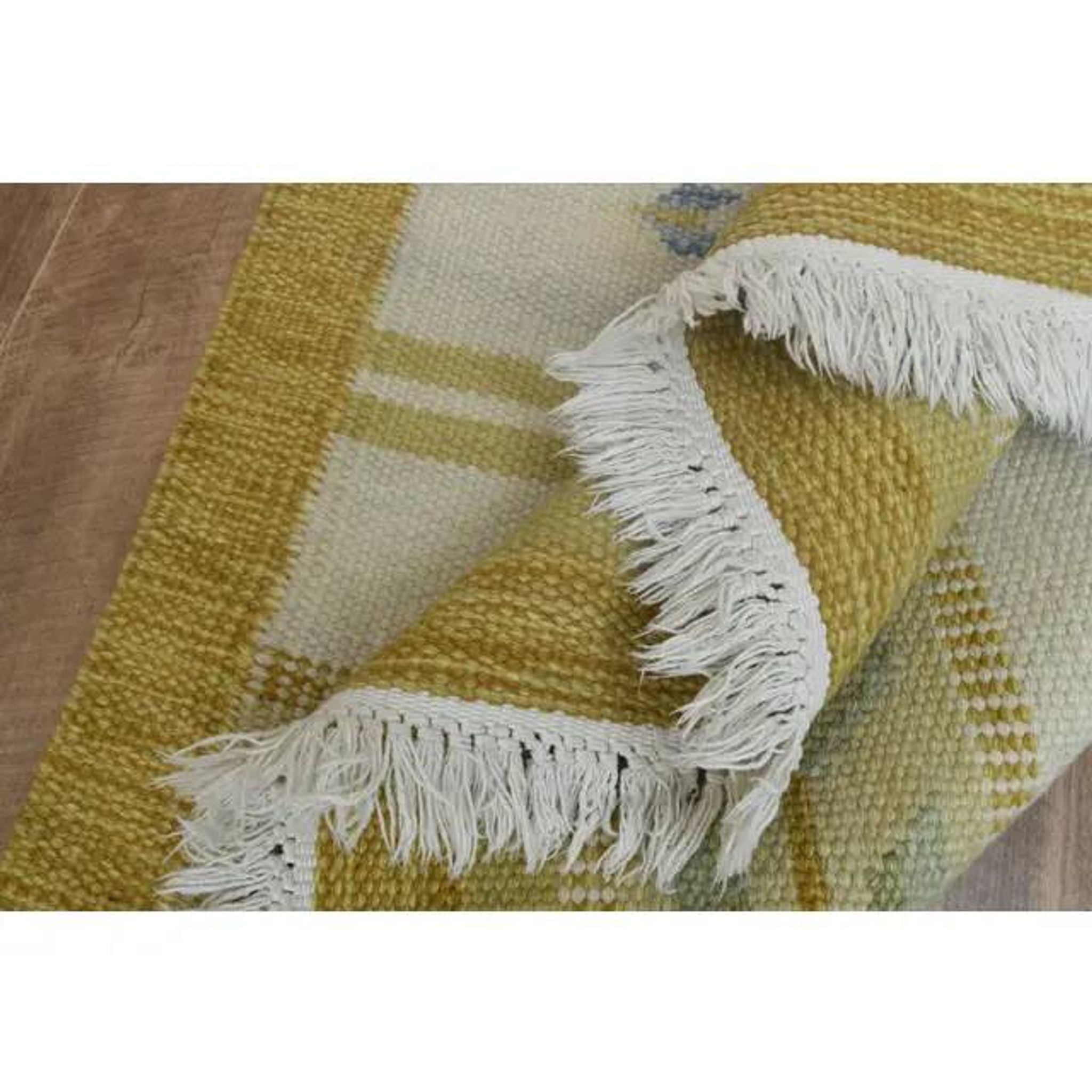 1970s Vintage Turkish Handmade Wool Cotton Green Kilim Rug 117x170