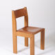 Chaises marron en cuir et bois, 1970s