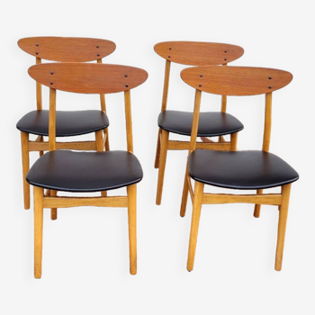 Series of 4 Scandinavian chairs "FARSTRUP" design - 1960s