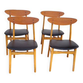 Series of 4 Scandinavian chairs "FARSTRUP" design - 1960s