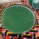 Desk lamp in brass and green opaline