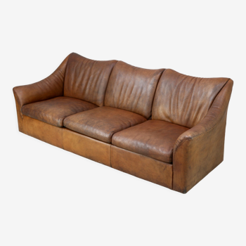 Leather sofa "mobilier international", circa 1970