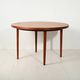 1960s Scandinavian round dining table in striped teak