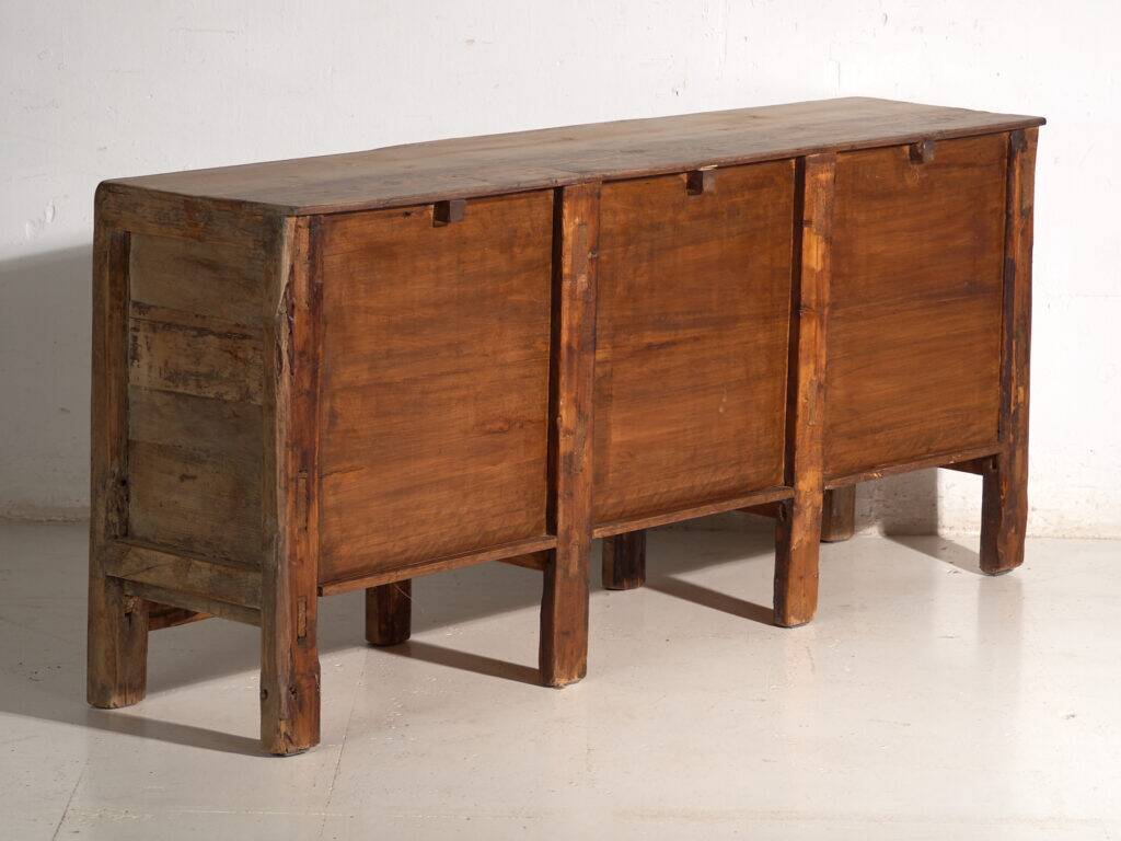 Antique three-door pine wood sideboard – China, circa 1900