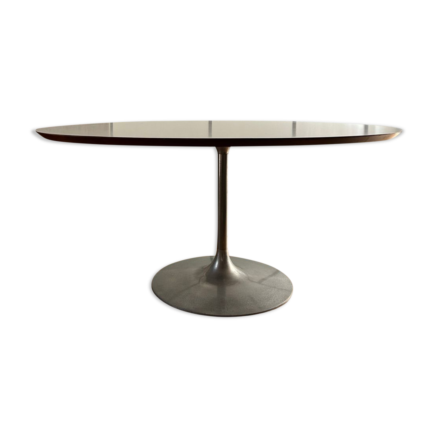 Table ovale vintage pied tulipe Georges Frydman pour EFA 1970