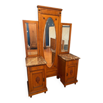 Wooden and marble dressing table