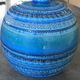 Vase ceramic blue Aldo Londi for Flavia Montelupo faïence vintage 60/70 italy