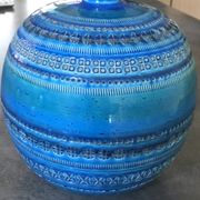 Vase ceramic blue Aldo Londi for Flavia Montelupo faïence vintage 60/70 italy