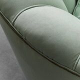 Divano vintage en tessuto verde salvia anni '50