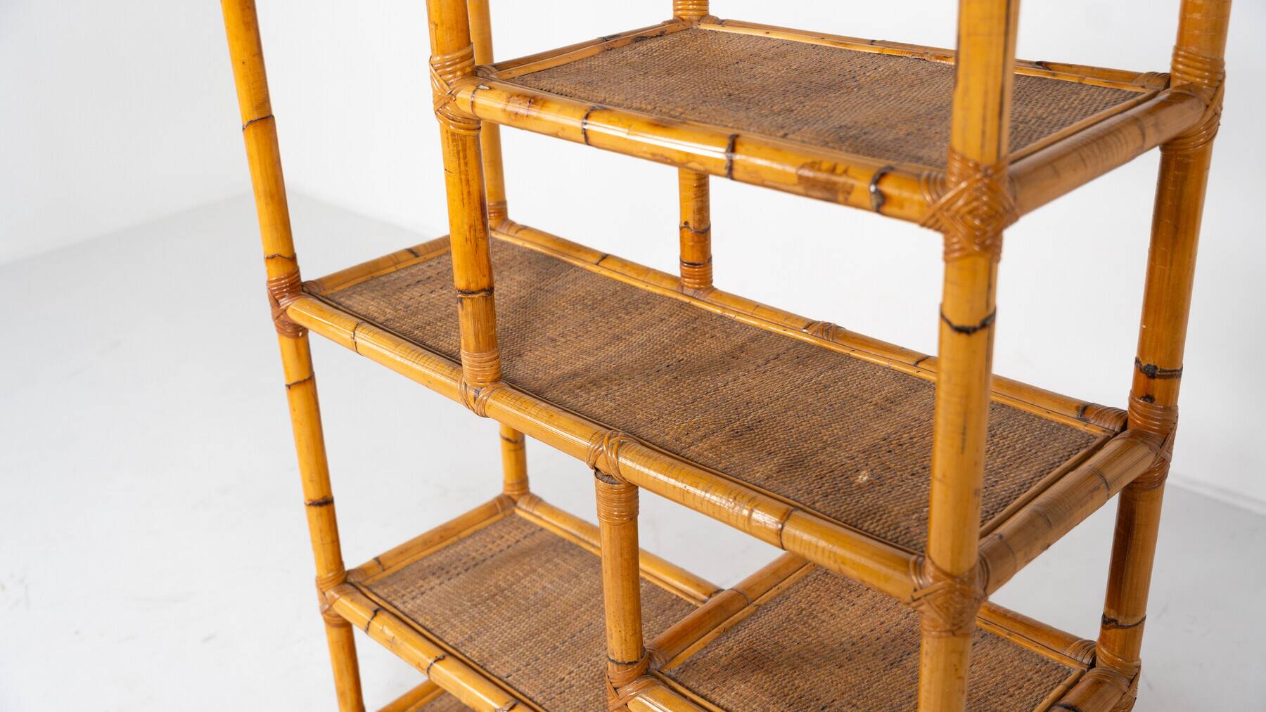 Mid-Century Modern Bamboo Shelve, Italy, 1970s