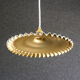 Antique suspension lamp in white and gold painted opaline delivered with cable, socket and brass claw