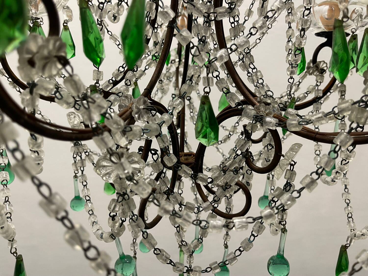 Green Murano Macaroni Chandelier 1950’s