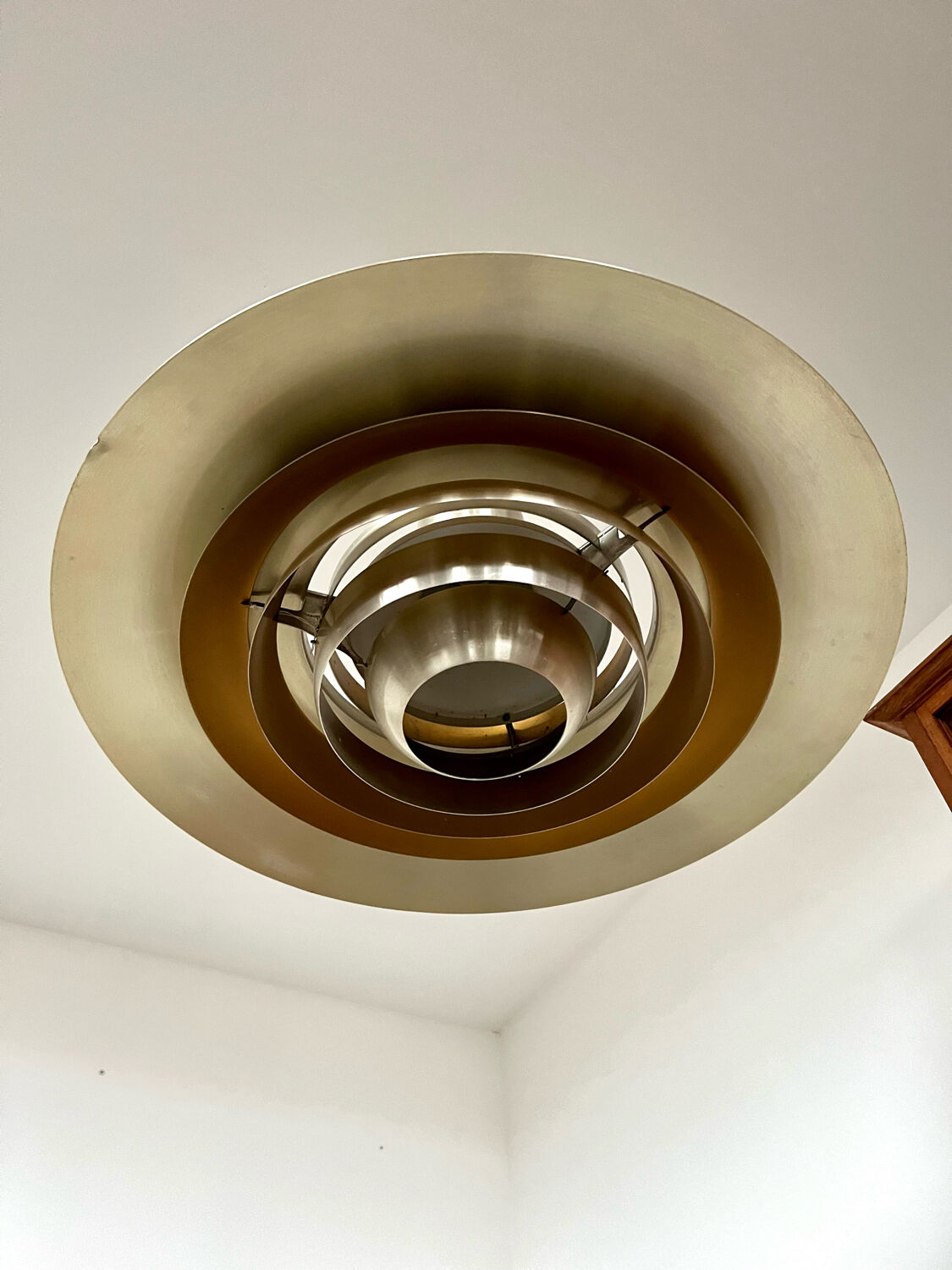 Old Scandinavian design suspension lamp Preben Fabricius and Jørgen Kastholm for Nordisk Solar vintage