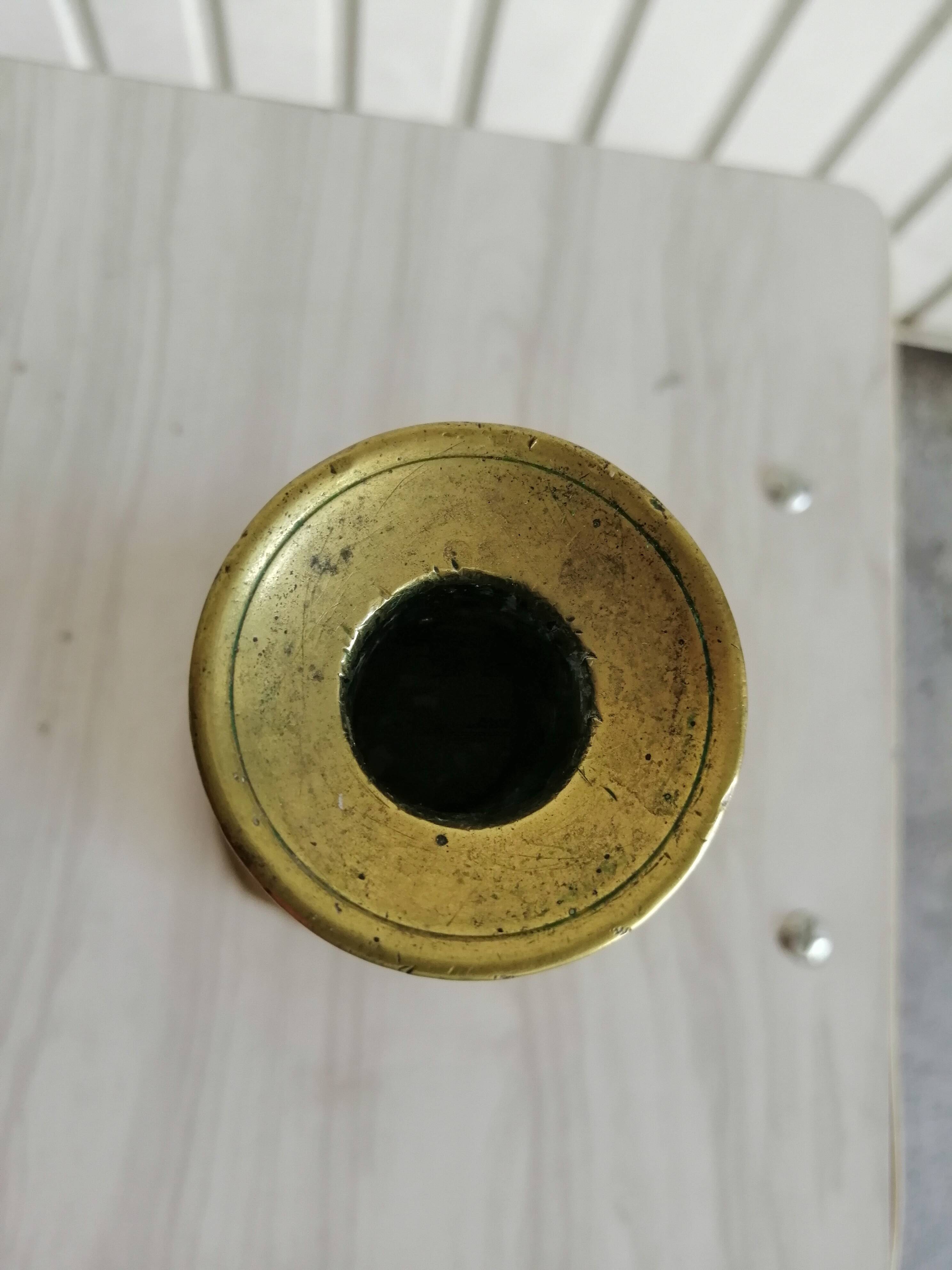 Brass candlestick with pusher